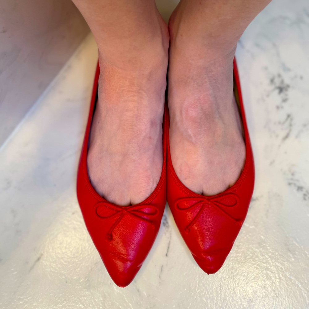 🔴 J. Crew Gemma red ballet flats 9 EUC